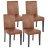 Set 4x sedie Littau tessuto soggiorno cucina sala da pranzo effetto scamosciato 56x43x90cm piedi scuri
