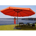 Ombrellone giardino spiaggia T45 Merano Pro con volante  500cm con base arancione