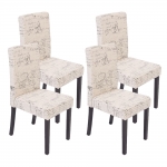 Set 4x sedie Littau tessuto soggiorno cucina sala da pranzo 43x56x90cm scritte piedi scuri