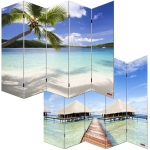 Paravento divisore doppia immagine 5 pannelli M68 180x200cm spiaggia