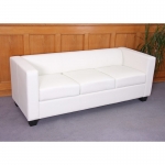 Serie Lille M65 divano sofa 3 posti 75x191x70cm ecopelle bianco