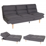 Divano letto sof reclinabile schienale regolabile HWC-M79 tessuto grigio scuro