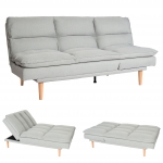 Divano letto sof reclinabile schienale regolabile HWC-M79 tessuto grigio menta