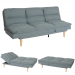 Divano letto sof reclinabile schienale regolabile HWC-M79 tessuto blu grigio