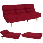 Divano letto sof reclinabile schienale regolabile HWC-M79 tessuto bordeaux