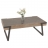 Tavolino salotto divano HWC-L89 43x120x64cm pietra sinterizzata MDF gambe nere legno grigio effetto marmo grigio marrone