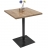 Tavolino bistro design industriale HWC-H10 70x70cm acciaio verniciato legno di olmo naturale