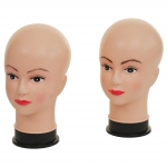 Set 2x teste manichini donna parrucca trucco HWC-G81 30x16x19cm polipropilene