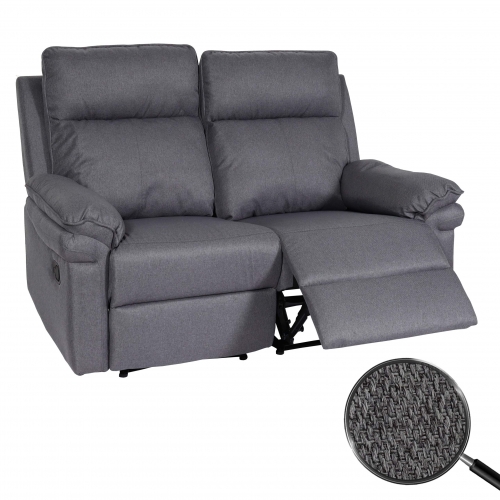 Poltrona sedia da cinema 2 posti HWC-L94 regolabile tessuto grigio scuro