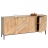Credenza armadietto sideboard HWC-L95 metallo legno di mango 79x176x42cm colore naturale