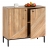Credenza armadietto mobile HWC-L95 metallo legno di mango 86x90x43cm colore naturale