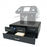 Tavolino supporto per macchina da caff 4 cassetti HWC-L99 polistirene antiurto 13x34x31cm nero