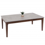 Tavolino salotto divano soggiorno HWC-M55 46x120x70cm laminato HPL legno scuro effetto pietra