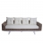 Divano HWC-M32, divano 4 posti in rattan sof lounge con cuscini,209cm Kubu tessuto naturale/rivestimento tessile avorio