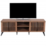 Porta TV lowboard mobile salotto HWC-M45 55x166x41cm legno effetto 3D marrone
