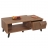 Tavolino salotto divano elegante HWC-M45 44x120x65cm legno effetto 3D marrone