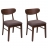 Set 2x sedie sala pranzo soggiorno HWC-M59 79x45x49cm 150kg tessuto legno scuro taupe