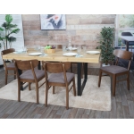 Set 6x sedie sala pranzo soggiorno HWC-M59 79x45x49cm 150kg tessuto legno scuro taupe