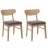 Set 2x sedie sala pranzo soggiorno HWC-M59 79x45x49cm 150kg tessuto legno chiaro taupe