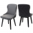 Set 2x sedie poltroncine sala pranzo HWC-M60 86x53x53cm legno tessuto grigio scuro e chiaro