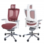 Poltrona sedia ufficio girevole regolabile MERRYFAIR Wau 2 ergonomica poggiatesta alluminio tessuto bianco rosso