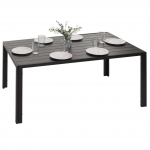 Tavolo da pranzo in alluminio HWC-N40, giardino bistrot terrazza, resistente alle intemperie 140x80cm ~ antracite