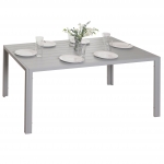 Tavolo da pranzo in alluminio HWC-N40, giardino bistrot terrazza, resistente alle intemperie 140x80cm ~ grigio chiaro