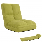 Sedia da pavimento HWC-N45, poltrona da pavimento letto cuscino 4 posizioni reclinabili, velluto ~ verde