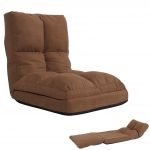 Sedia da pavimento HWC-N45, poltrona da pavimento letto cuscino 4 posizioni reclinabili, velluto ~ marrone