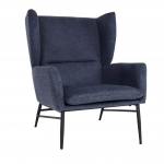 Poltrona relax elegante HWC-L62 Lounge tessuto ~ blu