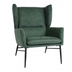 Poltrona relax elegante HWC-L62 Lounge tessuto ~ verde