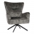 Poltrona lounge Vintage relax elegante girevole HWC-L63 velluto ~ grigio