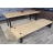 Set tavolo con panca sala da pranzo soggiorno HWC-L75 200cm ferro legno chiaro e nero