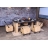 Set 6x sedie sala pranzo soggiorno industriale HWC-L76 84x60x50cm legno abete naturale ferro nero