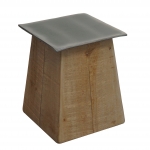 Sgabello tavolino design industriale HWC-L76 45x36x36cm legno di abete naturale e nero