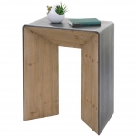Consolle tavolino ingresso salotto soggiorno design industriale HWC-L76 80x60x40cm legno di abete naturale e nero