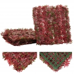 Pannelli erba finta artificiale da parete decorativa privacy antivento HWC-L78 4x 50x50cm = 1m acero rosso