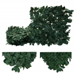 Pannelli erba finta artificiale da parete decorativa privacy antivento HWC-L78 4x 50x50cm = 1m alloro verde