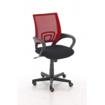 Sedia poltrona ufficio girevole regolabile HLO-CP4 plastica tessuto traspirante rosso