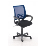 Sedia poltrona ufficio girevole regolabile HLO-CP4 plastica tessuto traspirante blu