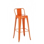 Sedia sgabello CP147 con poggiapiedi metallo verniciato arancio