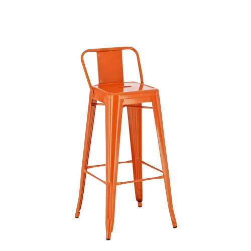 Sedia sgabello CP147 con poggiapiedi metallo verniciato arancio
