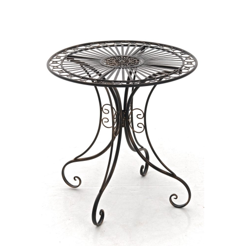 Tavolino stile romantico HLO-CP8 ferro rotondo 70x72,5cm fatto a mano colore bronzo