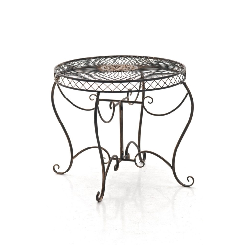Tavolino tavolo stile romantico CP297 ferro rotondo 88x69cm bronzo