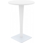 Tavolo tavolino rotondo CP265 plastica 70x70x108cm ~ bianco