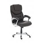 Poltrona sedia ufficio girevole regolabile 120kg HLO-CP10 ecopelle marrone