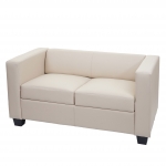 Serie Lille M65 divano sofa 2 posti 75x137x70cm ecopelle avorio