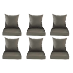 Set 12x federe per cuscini da seduta e schienale HLO-CP1 poliestere grigio