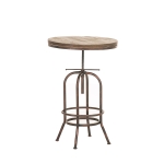 Sgabello tavolino stile vintage retr industriale HLO-CP2 legno acciaio colore bronzo