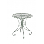 Tavolino stile romantico HLO-CP8 ferro rotondo 70x72,5cm fatto a mano verde antico